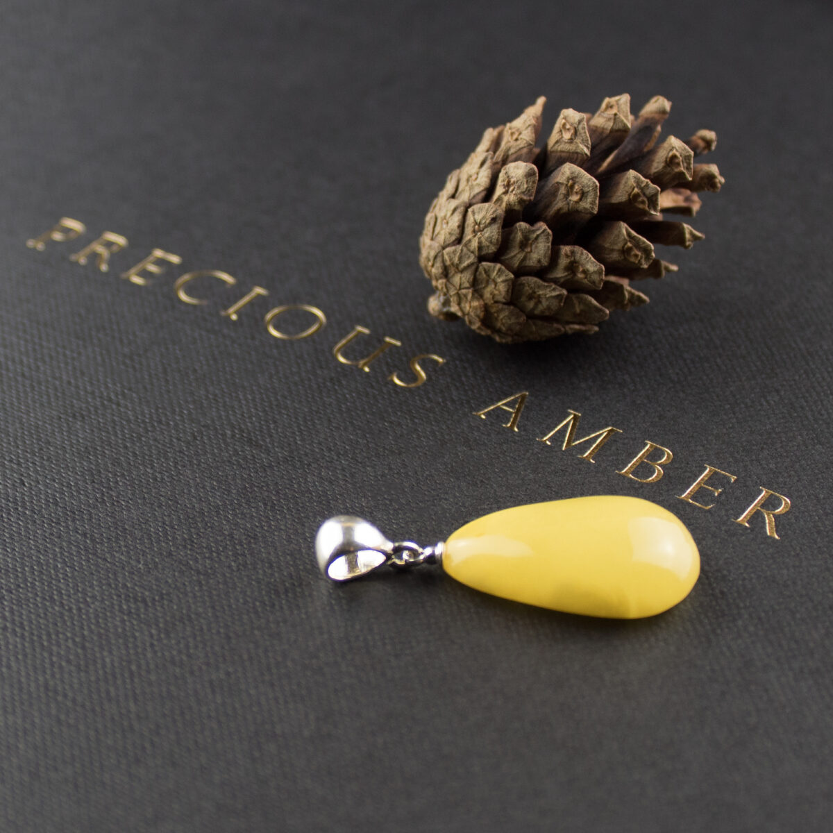 Amber Silver Teardrop - Image 1