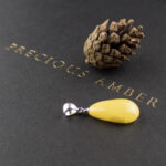 Amber Silver Teardrop