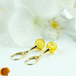 Lemon Amber Gold Earrings - Image 2