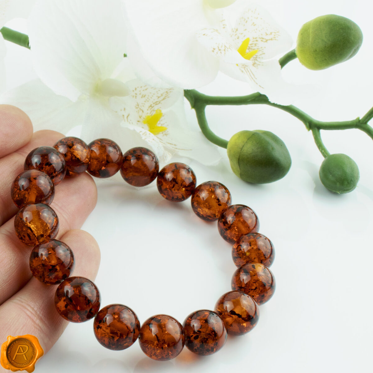 Large Cognac Amber Bracelet - Image 2