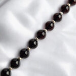 Natural Black Cherry Baltic Amber Red Gemstone Silver Charm Bracelet Women, Round Small Minimalist Dainty Amber Jewelry for Her