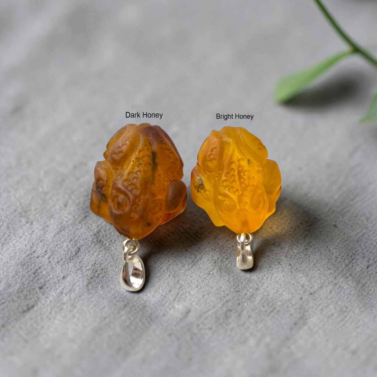 CARVED Baltic Amber Frog Silver Pendant Drop Necklace, Toad Lover Jewellery Charm Gifts, Small Chunky Frogs Gift Art