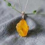 CARVED Baltic Amber Frog Silver Pendant Drop Necklace, Toad Lover Jewellery Charm Gifts, Small Chunky Frogs Gift Art