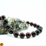 Black Cherry Amber Gold Necklace - Image 8