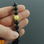 Black Amber Bracelet "Point" - Image 4