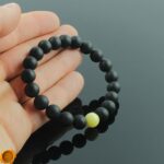Black Amber Bracelet "Point" - Image 5