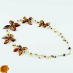 Amber Flower Necklace Cognac - Image 6