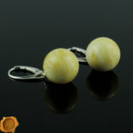 Rare White Marble Amber Earrings - Image 4