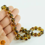 Earthy Green Amber Necklace - Image 5