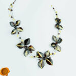 Green Amber Floral Necklace