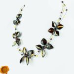 Green Amber Floral Necklace - Image 3