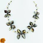 Green Amber Floral Necklace - Image 4