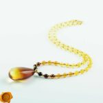 Amber Gold Teardrop Necklace - Image 4