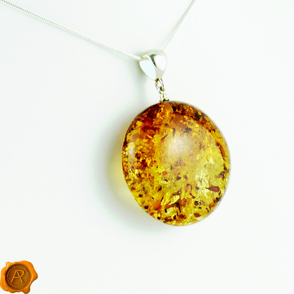 Cognac Amber Amulet Pendant - Image 1