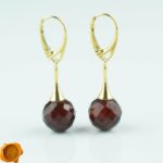 Cherry Amber Gold Earrings