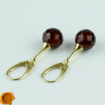 Cherry Amber Gold Earrings - Image 4