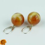 Rare Beeswax Amber Sphere Earrings - Image 4