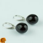 Black Cherry Amber Earrings