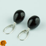 Black Cherry Amber Earrings - Image 3