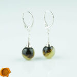 Earthy Amber Silver Earrings