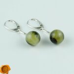 Earthy Amber Silver Earrings - Image 2