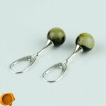 Earthy Amber Silver Earrings - Image 3