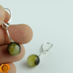 Earthy Amber Silver Earrings - Image 4