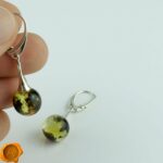 Earthy Amber Silver Earrings - Image 8