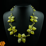 Butterscotch White Amber Flower Necklace