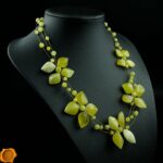 Butterscotch White Amber Flower Necklace - Image 2