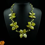 Butterscotch White Amber Flower Necklace - Image 4