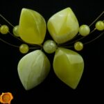 Butterscotch White Amber Flower Necklace - Image 7