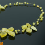 Butterscotch White Amber Flower Necklace - Image 8