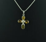 Multicolor Amber Cross Pendant - Image 3