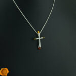 Elegant Amber Cross Pendant