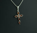 Cognac Amber Cross Pendant