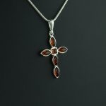 Cognac Amber Cross Pendant