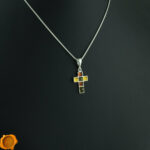 Multicolor Amber Cross Pendant