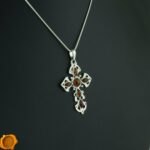 Large Amber Cross Pendant
