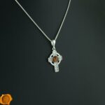 Celtic Cross Amber Pendant