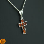Cognac Amber Cross Pendant