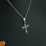 Cognac Amber Cross Pendant
