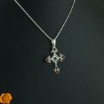 Cognac Amber Cross Pendant