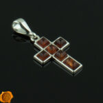 Cognac Amber Cross Pendant - Image 2