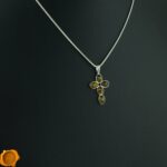 Green Amber Cross Pendant
