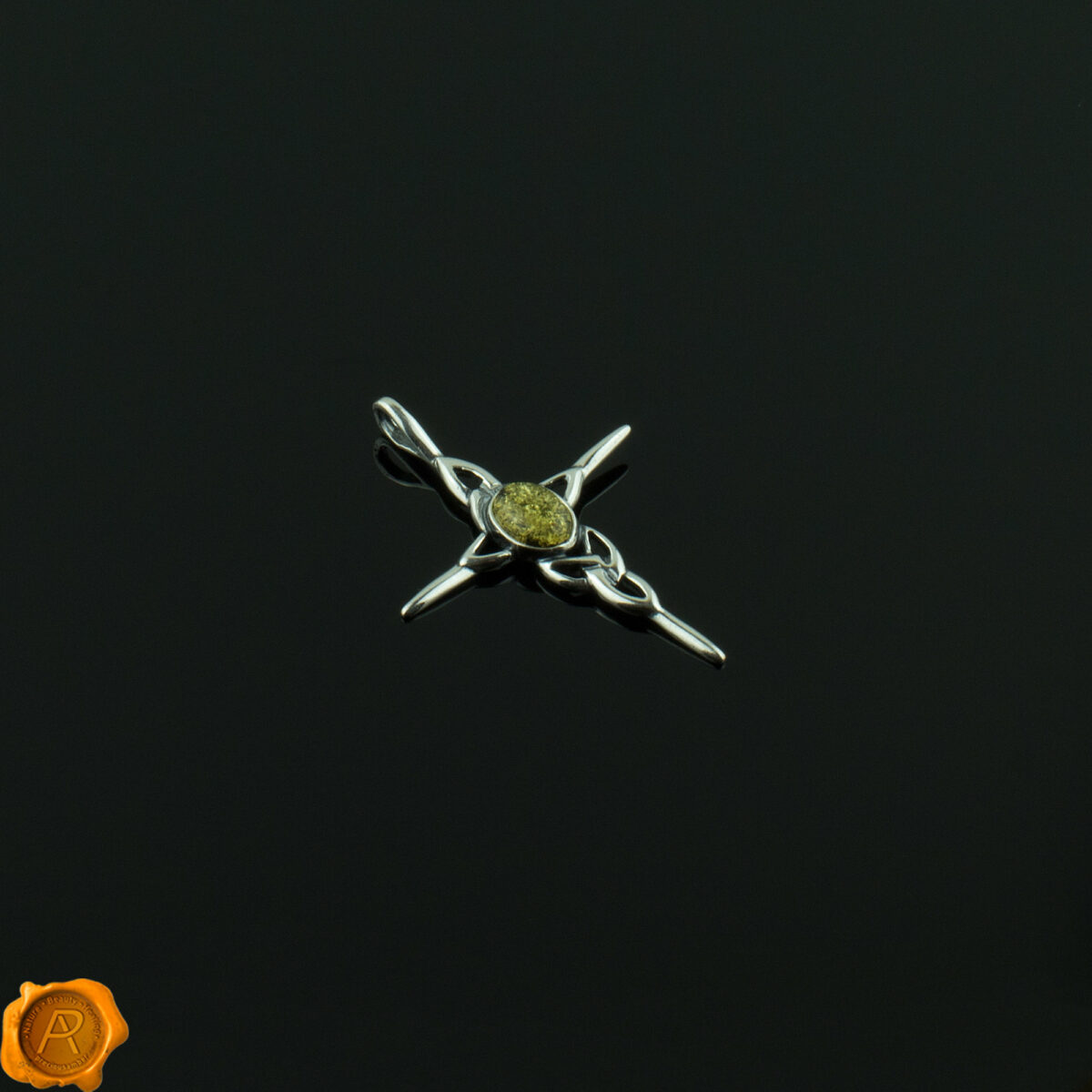 Celtic Green Amber Cross - Image 2