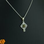 Celtic Green Amber Cross