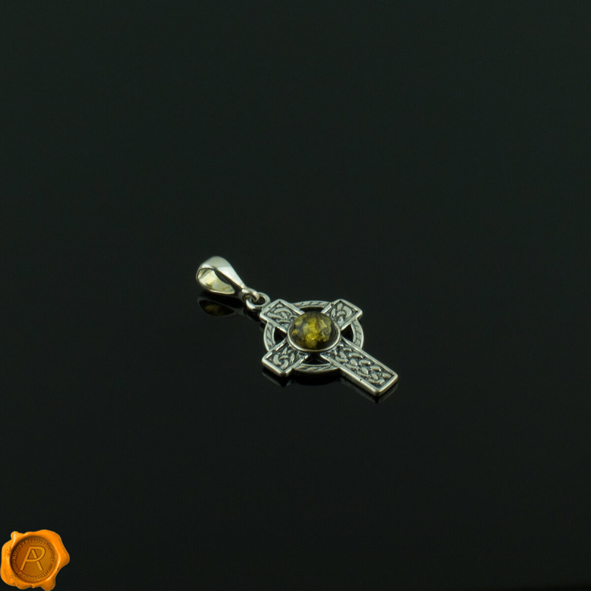 Celtic Green Amber Cross - Image 2