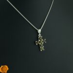 Green Amber Cross Pendant