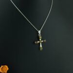 Green Amber Cross Pendant